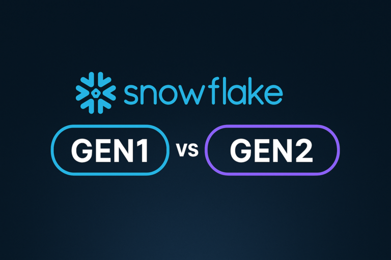 Snowflake Gen1 Gen2 Warehouses