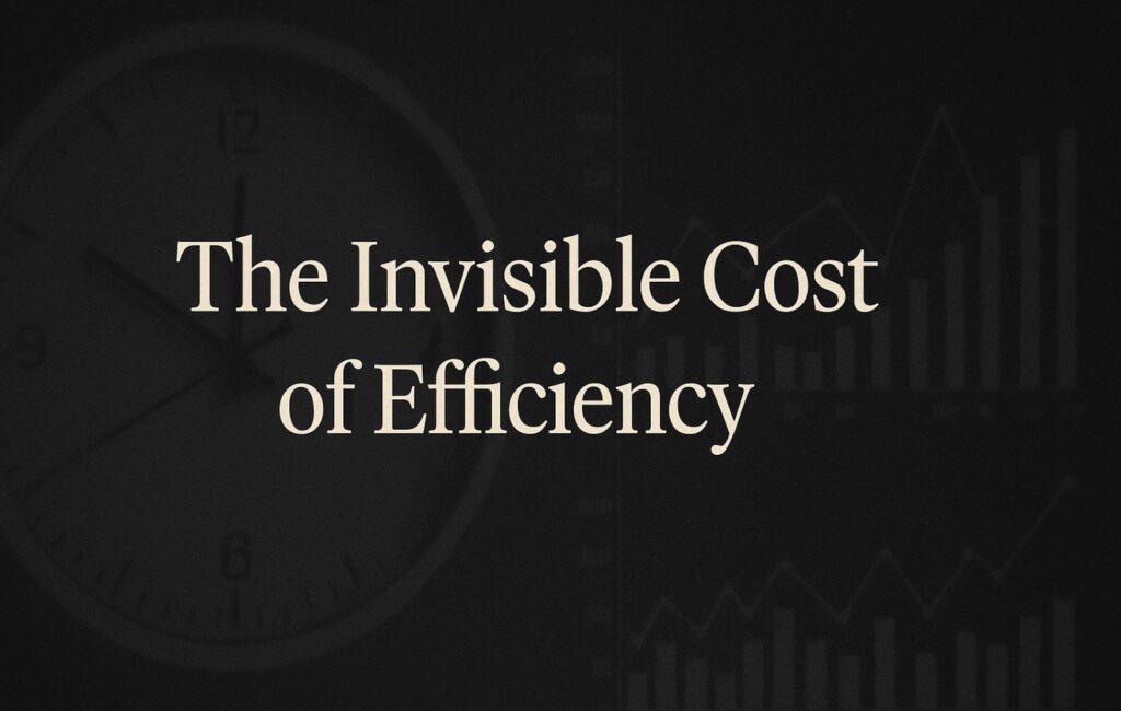We chase efficiency at any cost — but what if it’s killing creativity, learning, and meaning at work? Discover the true hidden cost of speed.
