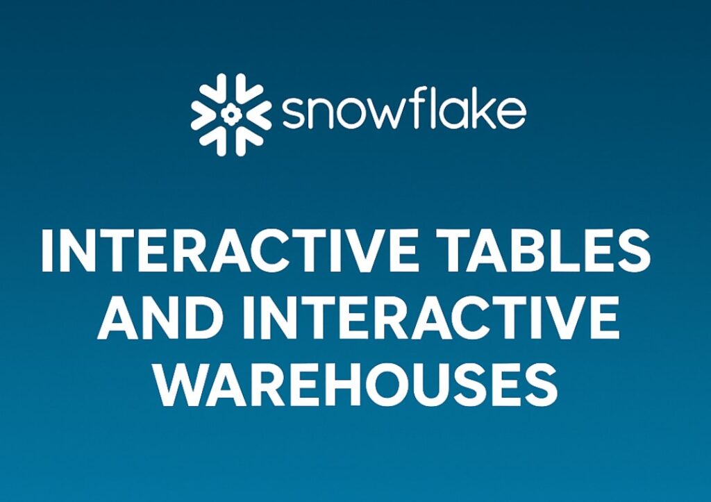 Snowflake Interactive Tables and Interactive Warehouses